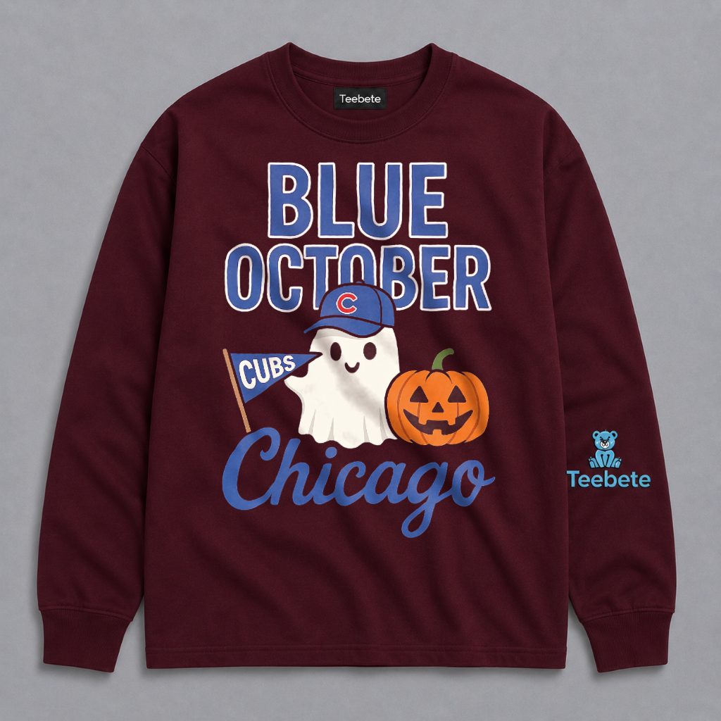 Chicago Cubs Ghost Pumpkin Halloween Baseball Long Sleeve Chicago Cubs Ghost Pumpkin Halloween Baseball Long Sleeve