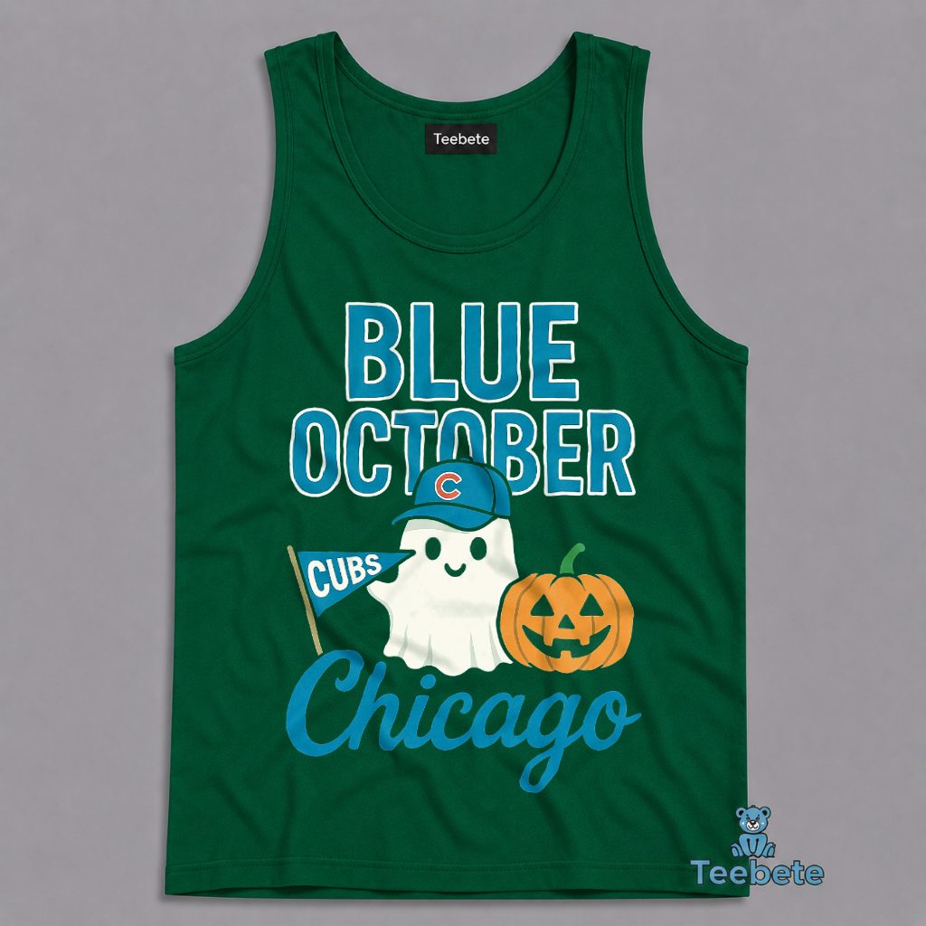 Chicago Cubs Ghost Pumpkin Halloween Baseball Tanktop Chicago Cubs Ghost Pumpkin Halloween Baseball Tanktop