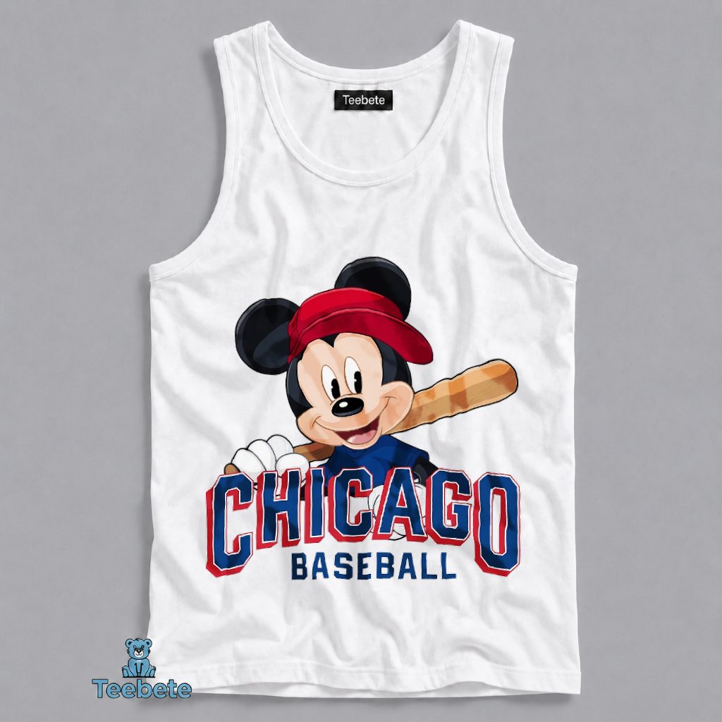 Chicago Cubs Mickey Mouse Baseball Tanktop Chicago Cubs Mickey Mouse Baseball Tanktop