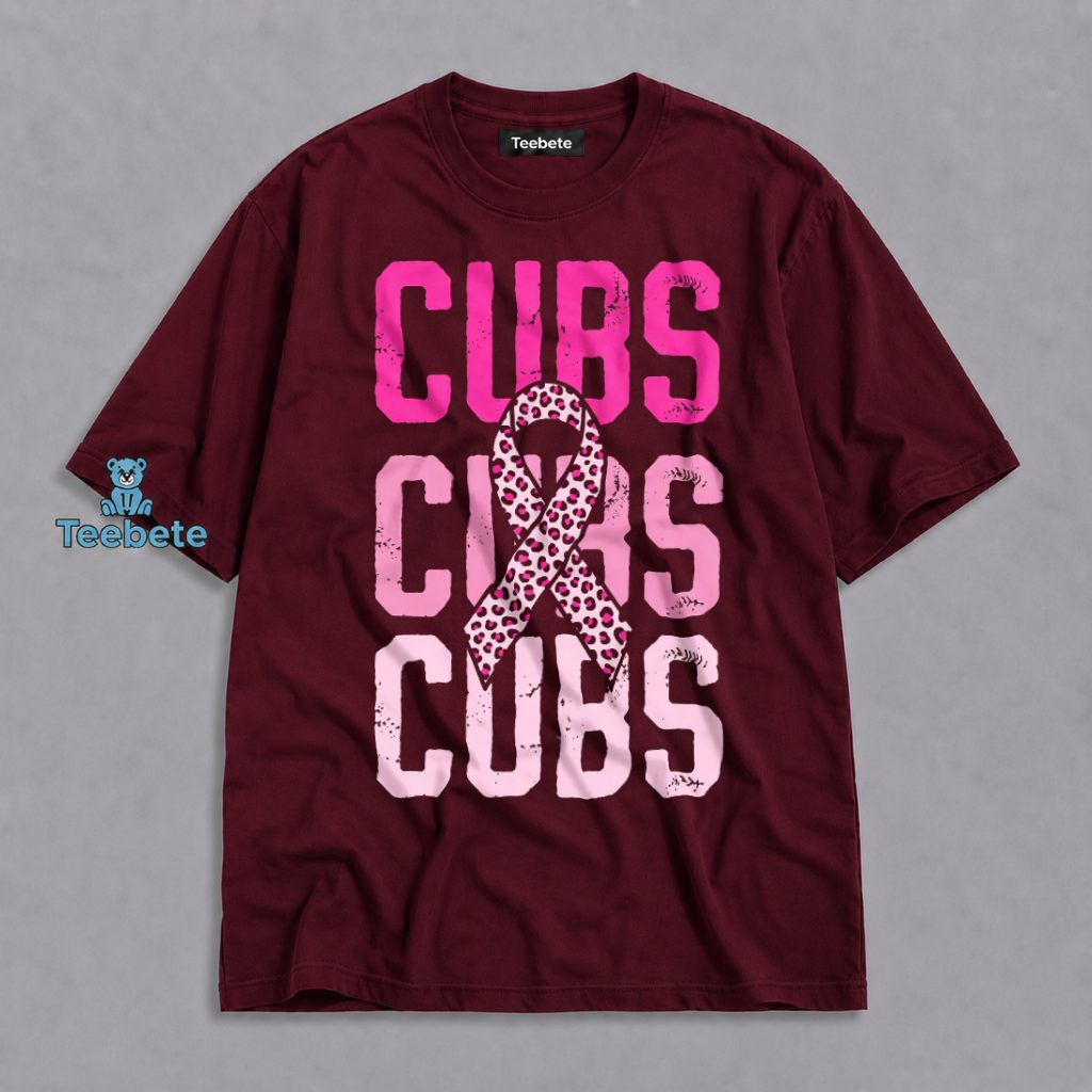 Chicago Cubs Pink Ribbon Breast Cancer Awareness Baseball Shirt