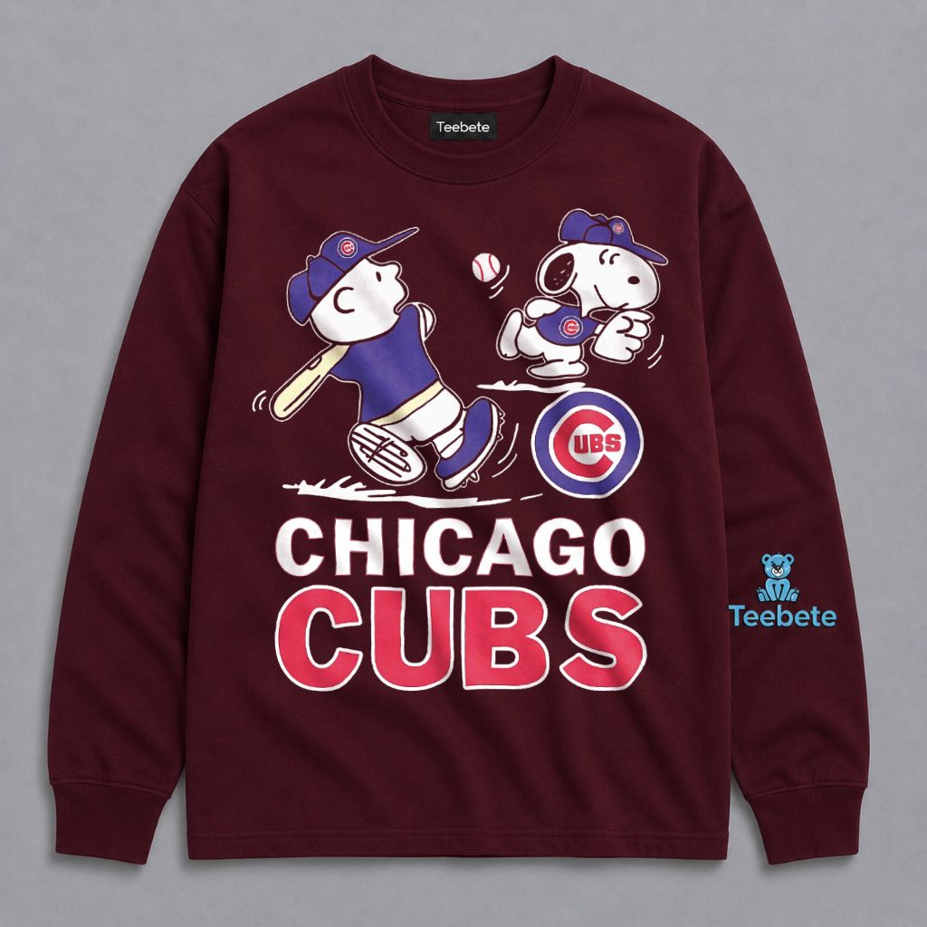 Chicago Cubs Snoopy Charlie Brown Baseball Fan Gift Long Sleeve Chicago Cubs Snoopy Charlie Brown Baseball Fan Gift Long Sleeve