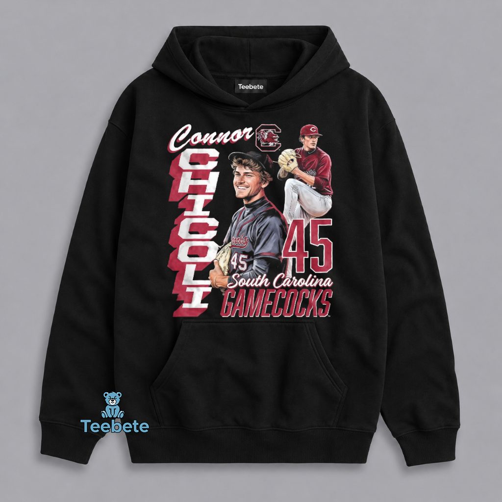 Connor Chicoli 45 South Carolina Gamecocks Baseball Player Fan Hoodie Connor Chicoli 45 South Carolina Gamecocks Baseball Player Fan Hoodie