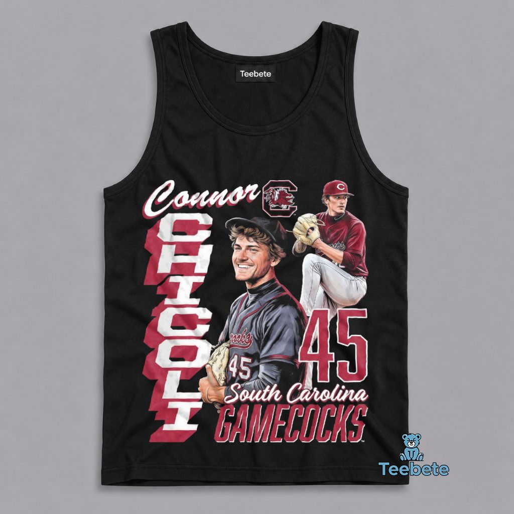 Connor Chicoli 45 South Carolina Gamecocks Baseball Player Fan Tanktop Connor Chicoli 45 South Carolina Gamecocks Baseball Player Fan Tanktop