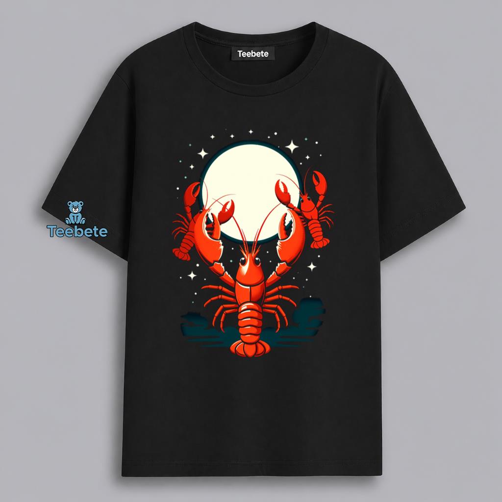 Crawfish Moon Night Sky Funny Lobster Graphic Gift Shirt