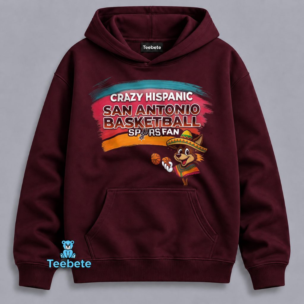Crazy Hispanic San Antonio Basketball Fan Spurs Coyote Sombrero Hoodie Crazy Hispanic San Antonio Basketball Fan Spurs Coyote Sombrero Hoodie