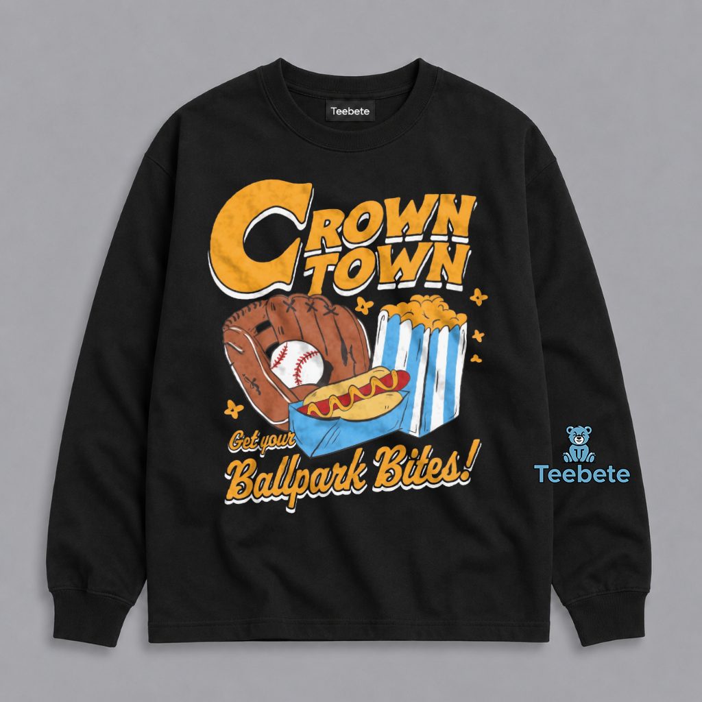 Crown Town Get Your Ballpark Bites Baseball Fan Long Sleeve Crown Town Get Your Ballpark Bites Baseball Fan Long Sleeve
