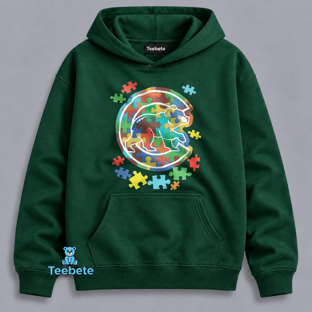 Cubs Autism Awareness Puzzle Piece Hoodie Cubs Autism Awareness Puzzle Piece Hoodie