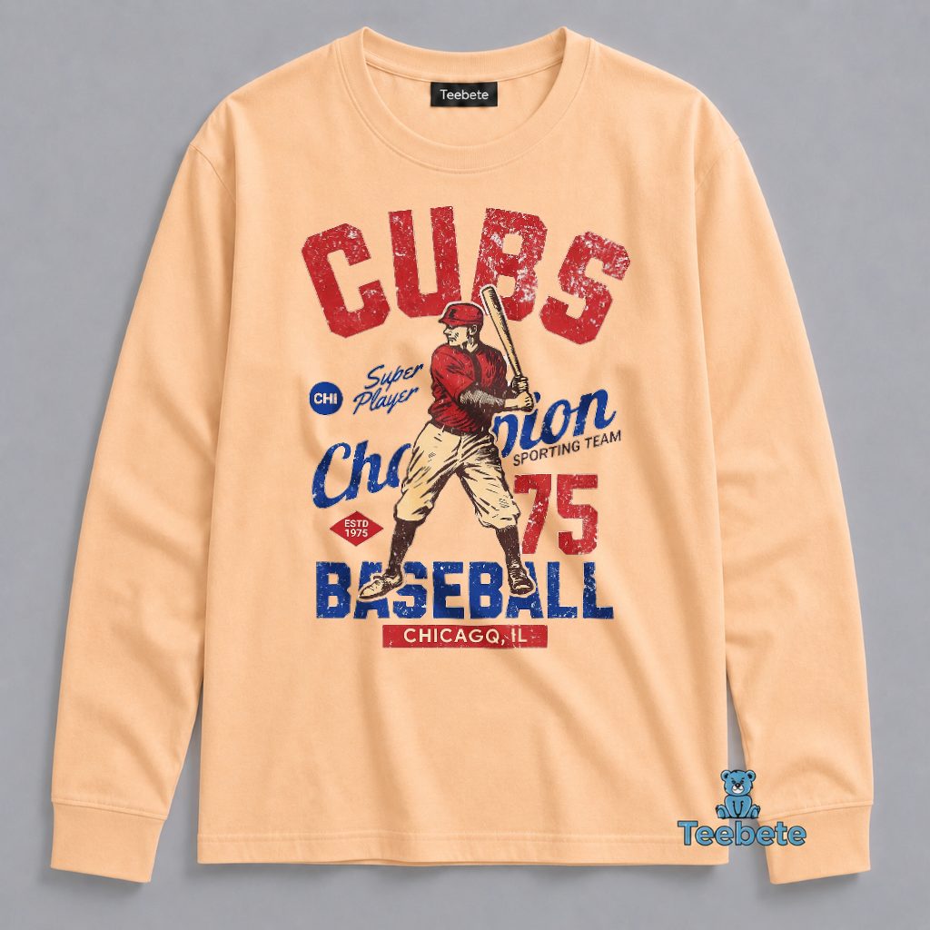 Cubs Baseball Chicago Retro Champion Super Player Long Sleeve Cubs Baseball Chicago Retro Champion Super Player Long Sleeve