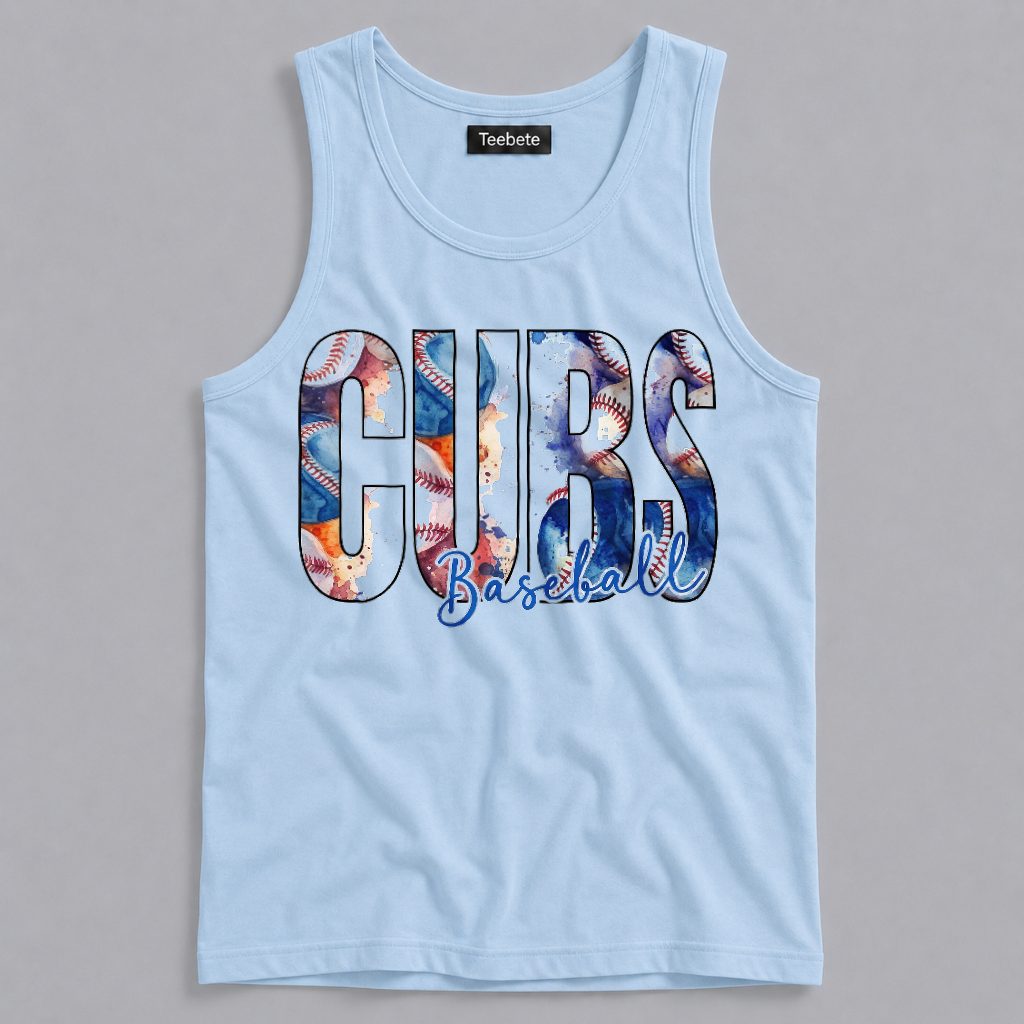 Cubs Baseball Watercolor Tie Dye Women Game Day Fan Tanktop Cubs Baseball Watercolor Tie Dye Women Game Day Fan Tanktop