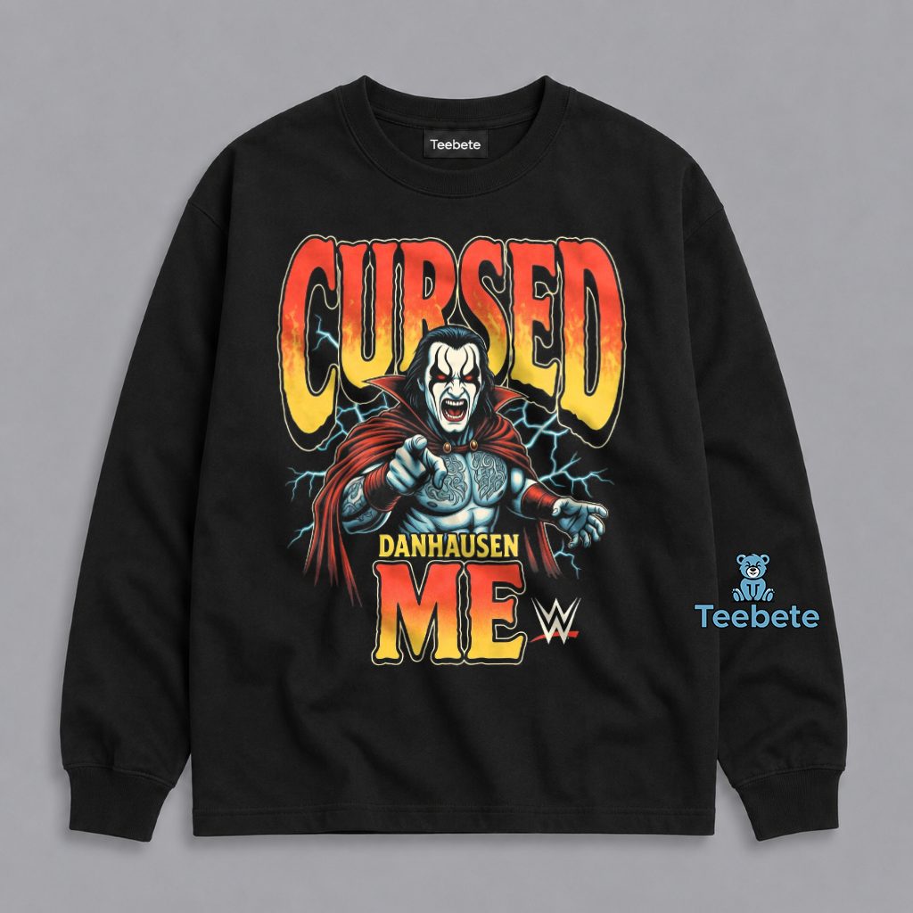 Danhausen Cursed Me Funny WWE Horror Fan Long Sleeve Danhausen Cursed Me Funny WWE Horror Fan Long Sleeve
