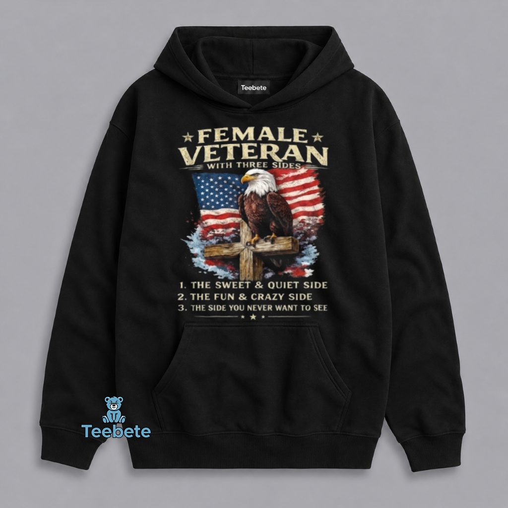 Female Veteran Three Sides Eagle Graphic Hoodie Female Veteran Three Sides Eagle Graphic Hoodie