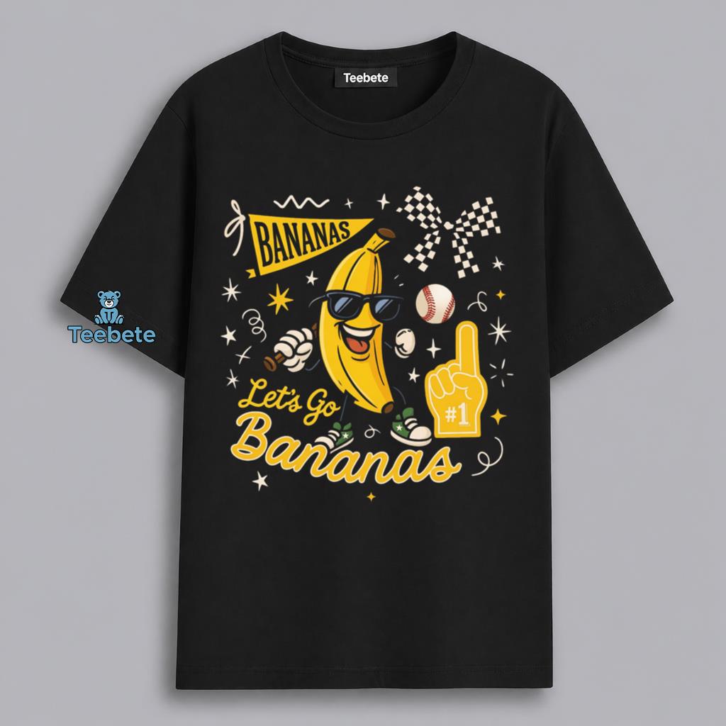 Funny Bananas Baseball Fan Graphic Shirt