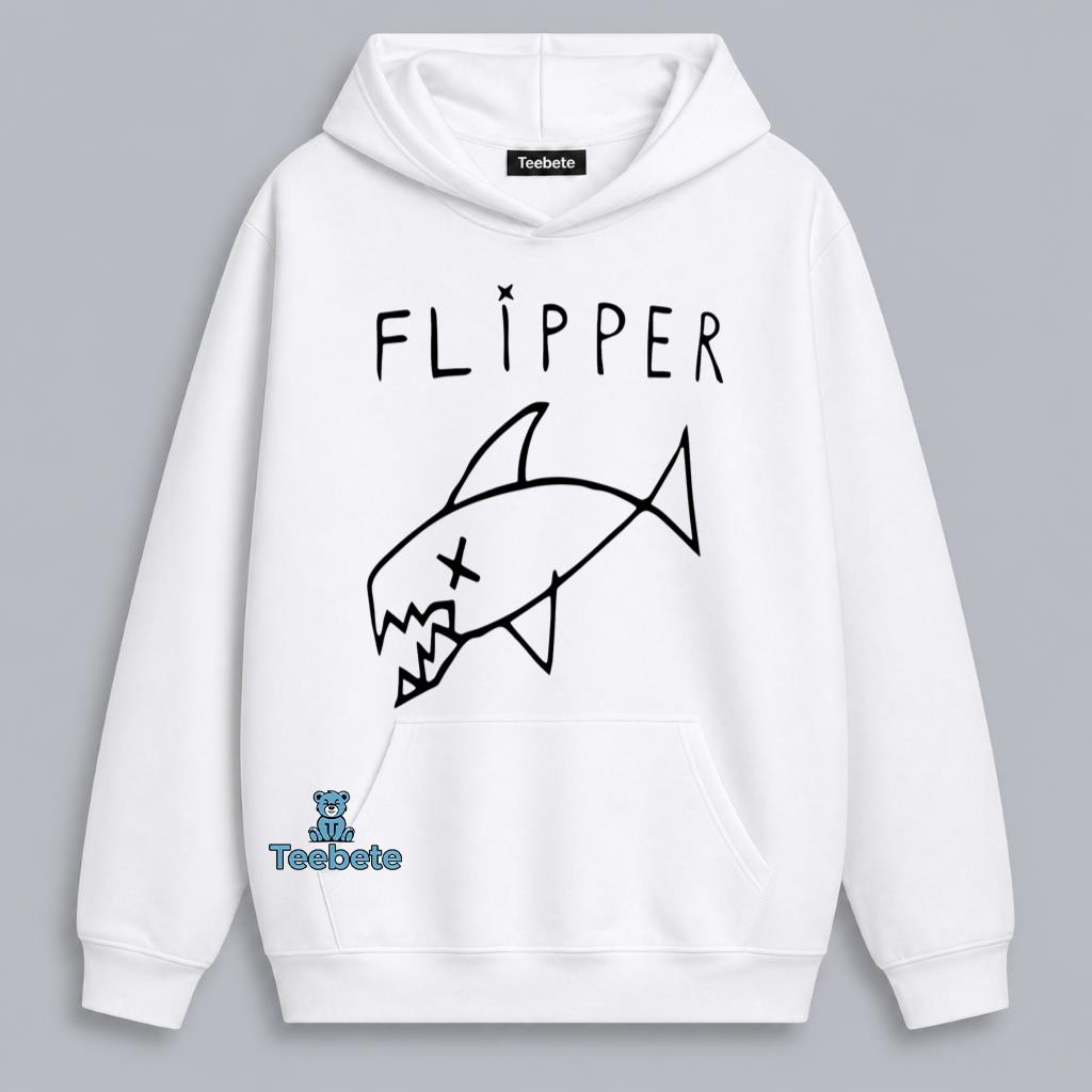 Funny Shark Flipper Graphic Hoodie Funny Shark Flipper Graphic Hoodie