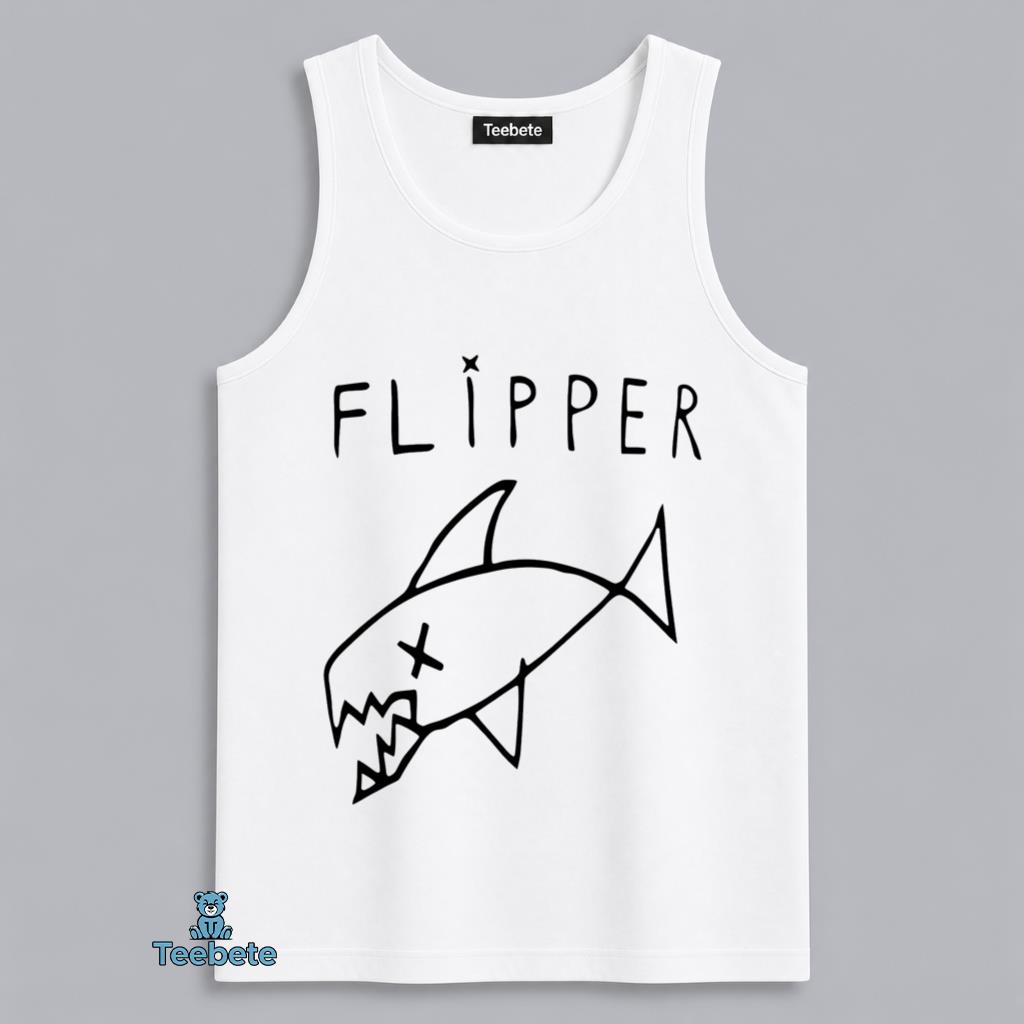 Funny Shark Flipper Graphic Tanktop Funny Shark Flipper Graphic Tanktop