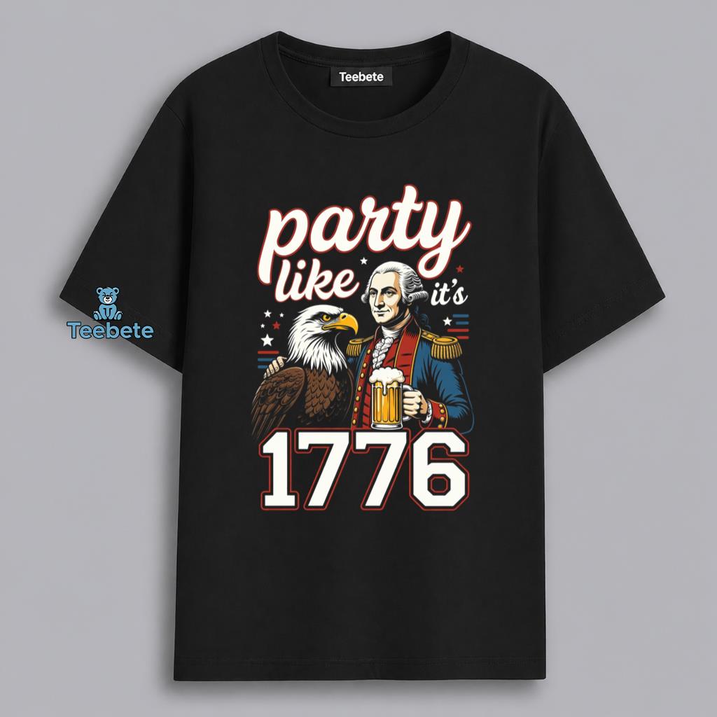 George Washington Eagle Beer Party Like Its 1776 Fourth Of July Shirt