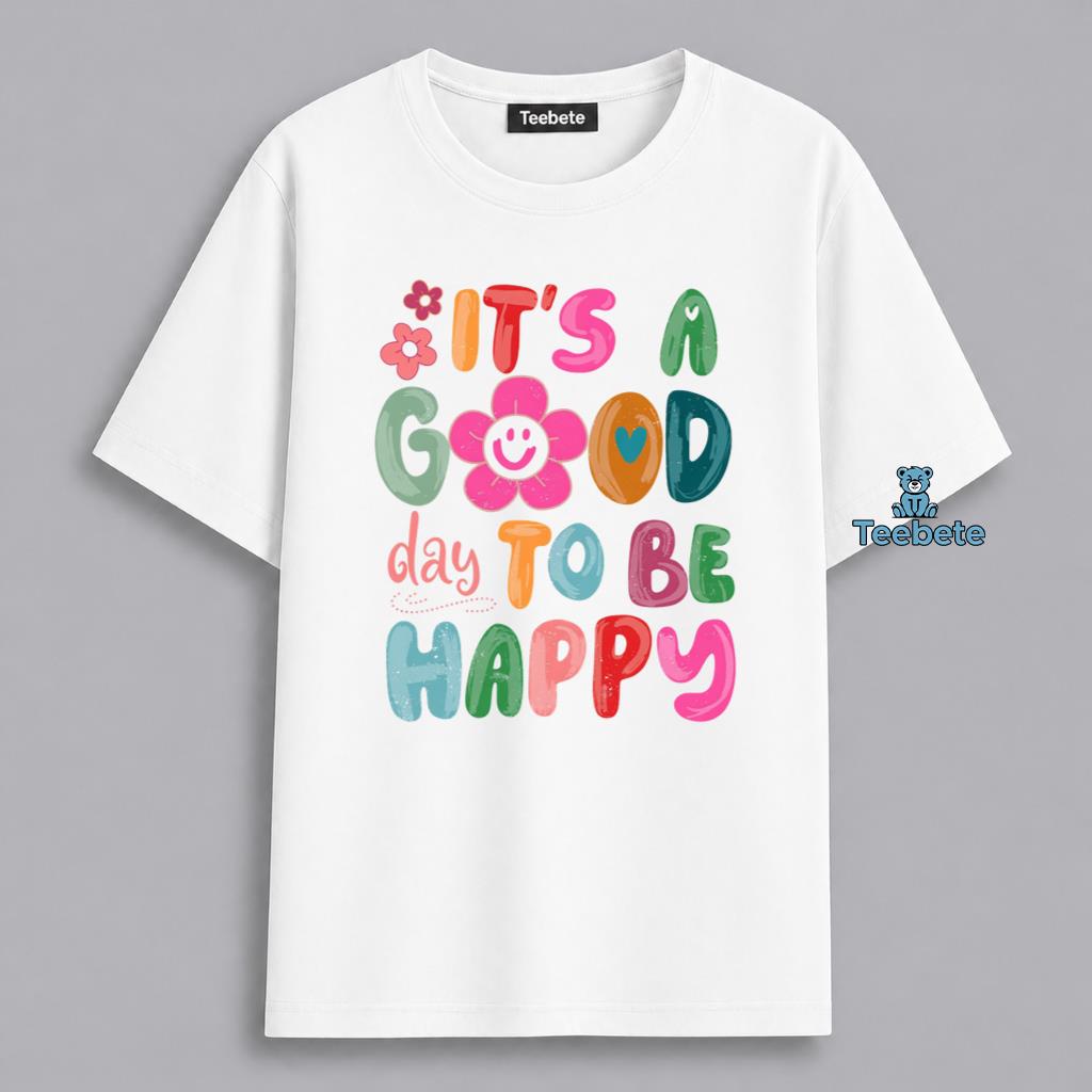 Good Day To Be Happy Retro Smiley Flower Shirt