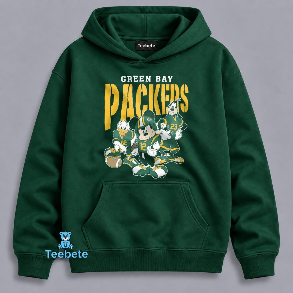 Green Bay Packers Mickey Mouse Friends Game Day Fan Hoodie Green Bay Packers Mickey Mouse Friends Game Day Fan Hoodie