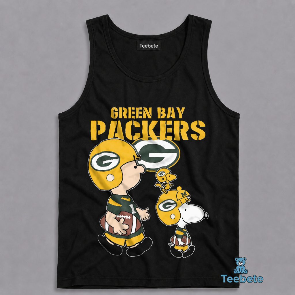 Green Bay Packers Snoopy Charlie Brown Football Fan Tanktop Green Bay Packers Snoopy Charlie Brown Football Fan Tanktop