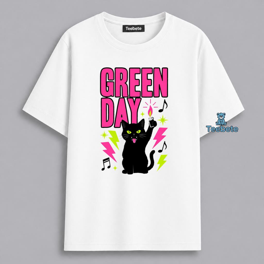 Green Day Band Cat Funny Music Fan Gift Shirt