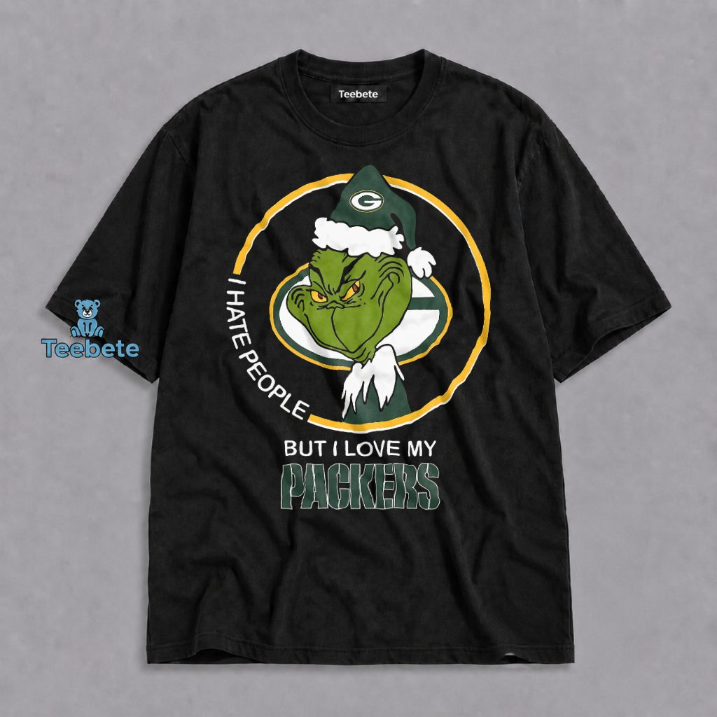 Grinch I Hate People But Love My Packers Christmas Shirt