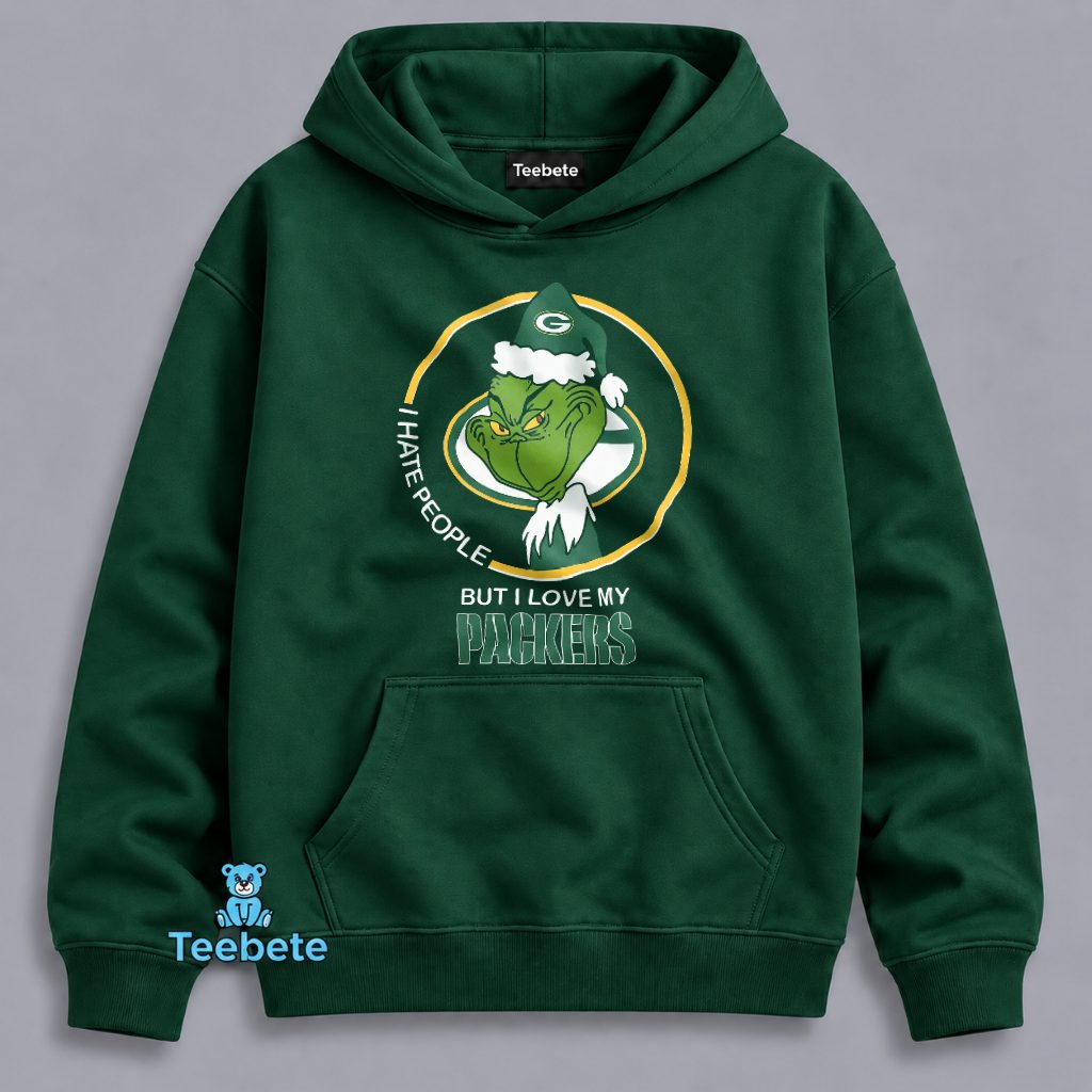 Grinch I Hate People But Love My Packers Christmas Hoodie Grinch I Hate People But Love My Packers Christmas Hoodie