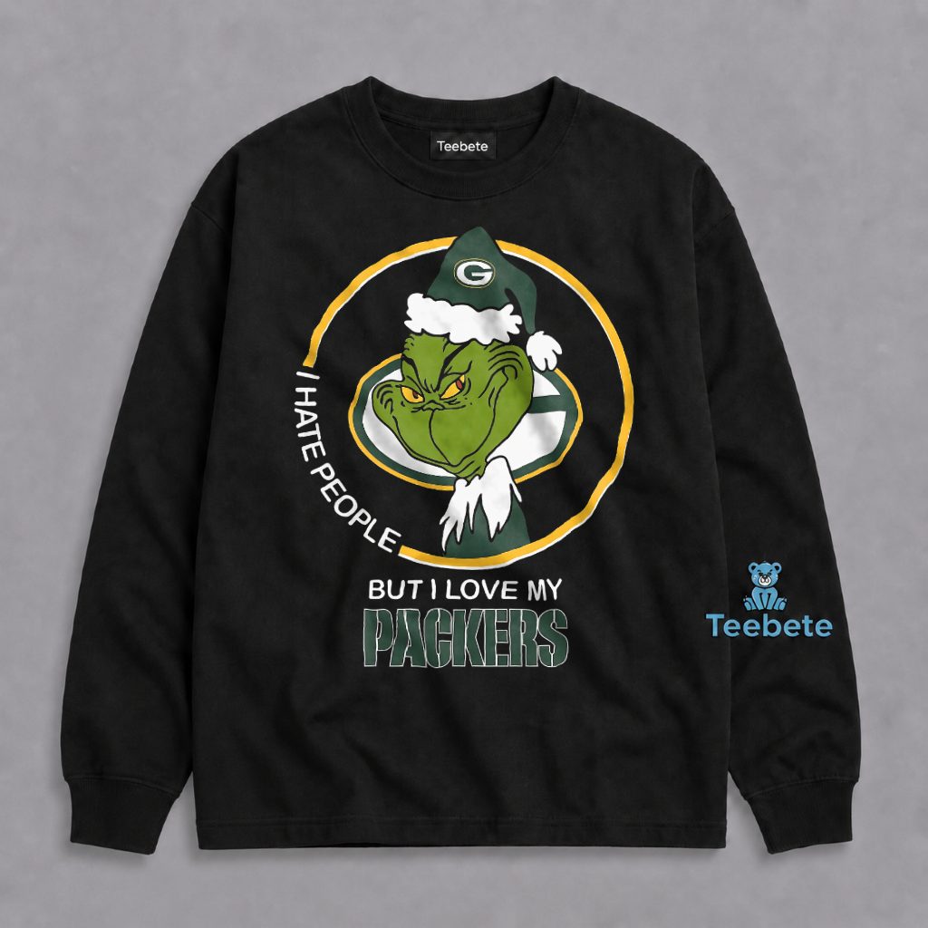 Grinch I Hate People But Love My Packers Christmas Long Sleeve Grinch I Hate People But Love My Packers Christmas Long Sleeve