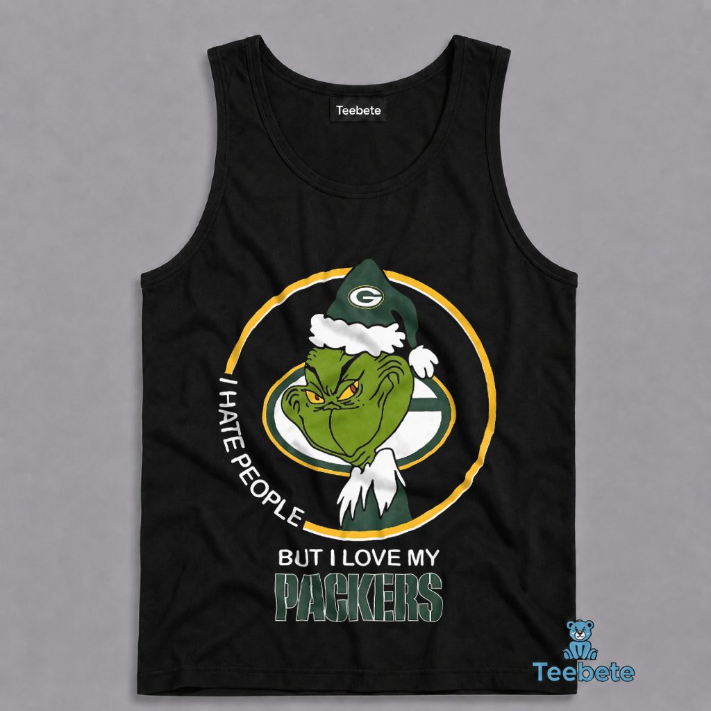 Grinch I Hate People But Love My Packers Christmas Tanktop Grinch I Hate People But Love My Packers Christmas Tanktop