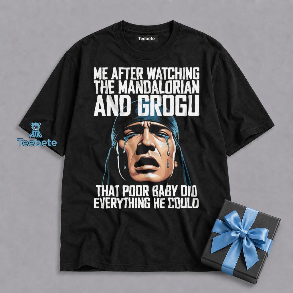 Grogu Crying Tears Funny Viral Meme Shirt