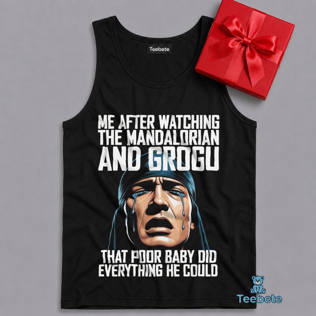 Grogu Crying Tears Funny Viral Meme Tanktop Grogu Crying Tears Funny Viral Meme Tanktop