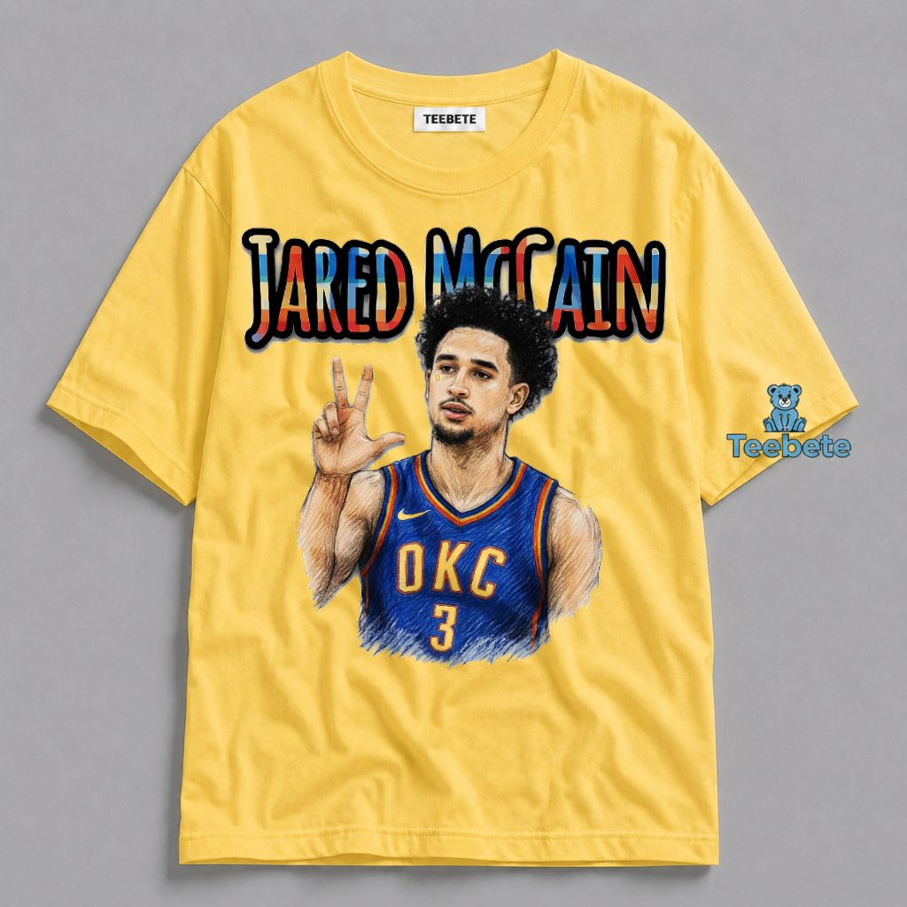 Jared McCain OKC Thunder Number 3 Basketball Player Shirt