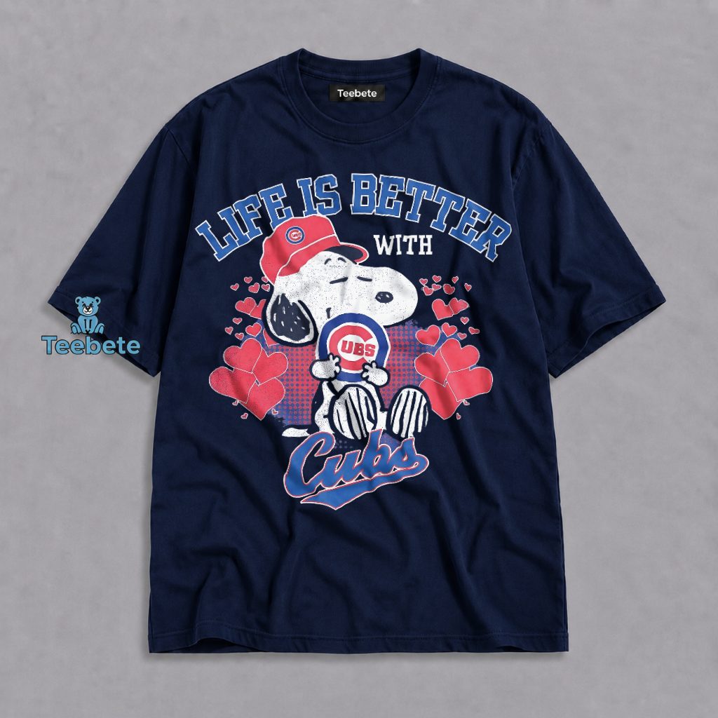 Life Is Better With Cubs Snoopy Valentine Shirt