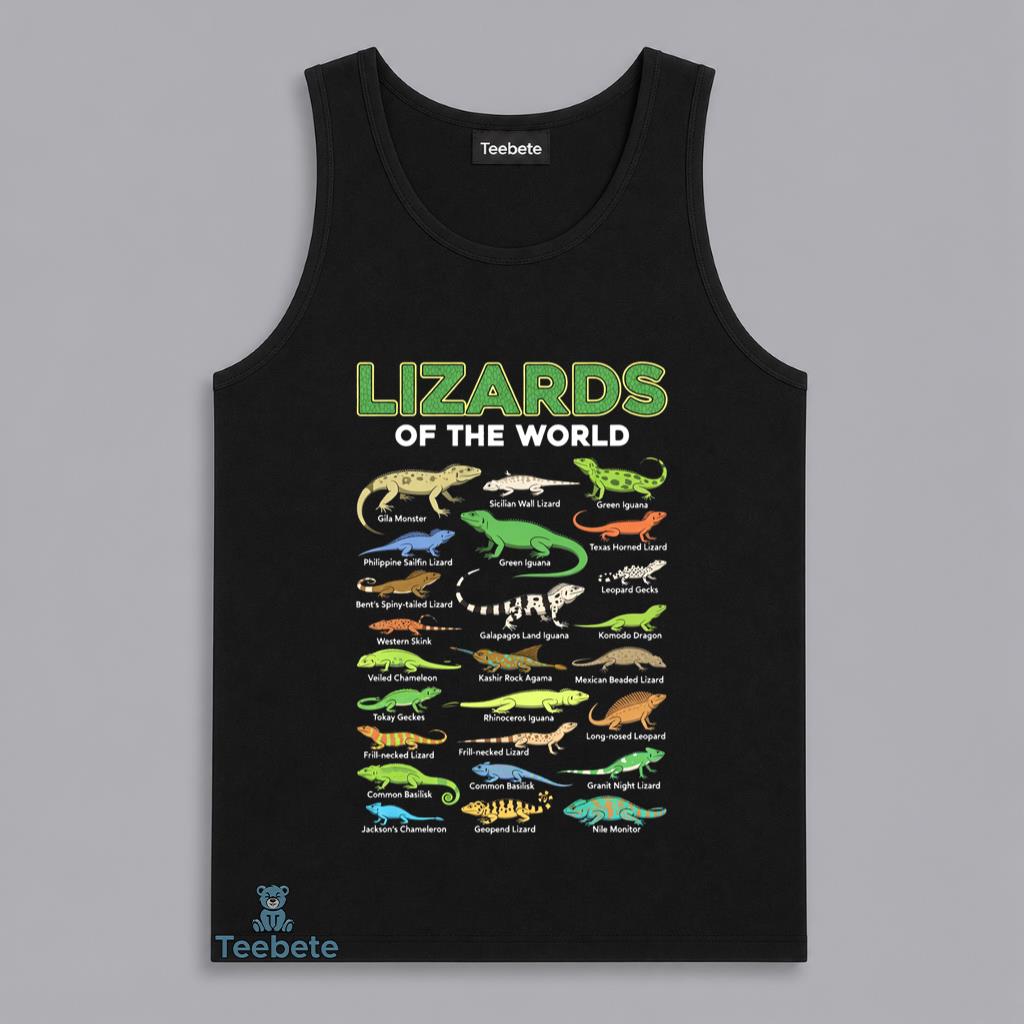 Lizards Of The World Reptile Species Educational Nature Chart Tanktop Lizards Of The World Reptile Species Educational Nature Chart Tanktop