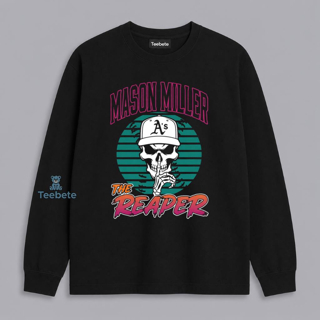 Mason Miller The Reaper Oakland Athletics Skull Baseball Long Sleeve Mason Miller The Reaper Oakland Athletics Skull Baseball Long Sleeve