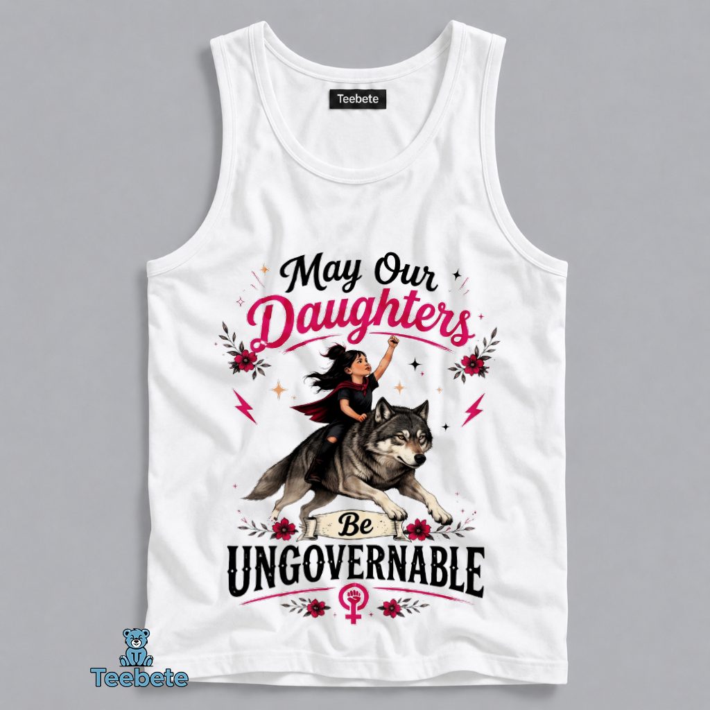 May Our Daughters Be Ungovernable Feminist Wolf Girl Empowerment Tanktop May Our Daughters Be Ungovernable Feminist Wolf Girl Empowerment Tanktop
