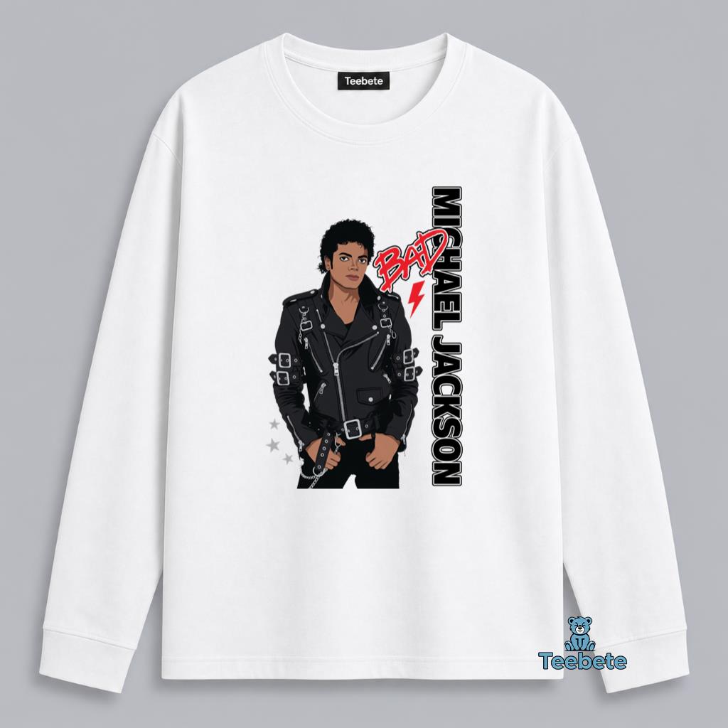 Michael Jackson Bad Classic Album Art Music Icon Long Sleeve Michael Jackson Bad Classic Album Art Music Icon Long Sleeve