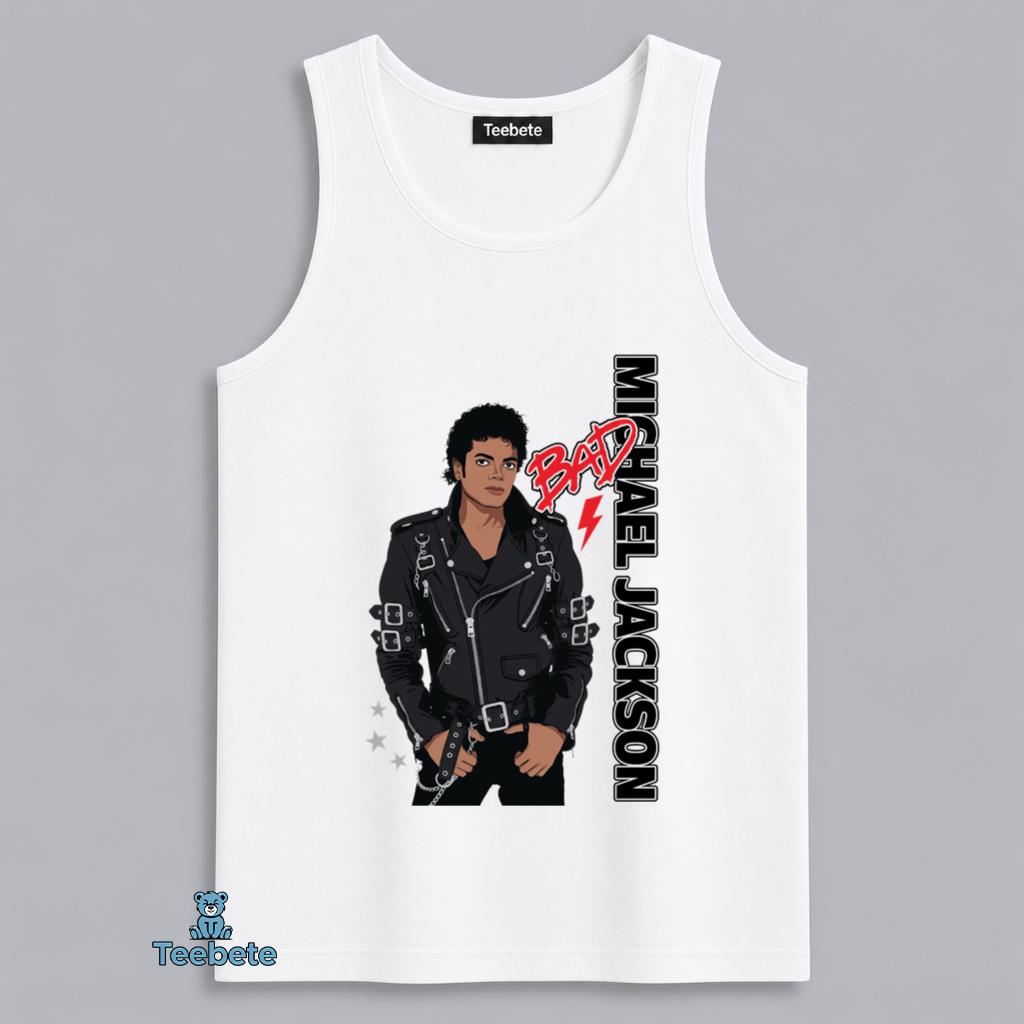 Michael Jackson Bad Classic Album Art Music Icon Tanktop Michael Jackson Bad Classic Album Art Music Icon Tanktop