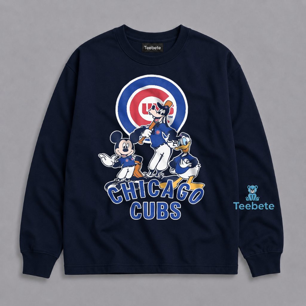 Mickey Mouse Goofy Donald Duck Chicago Cubs Disney Fan Long Sleeve Mickey Mouse Goofy Donald Duck Chicago Cubs Disney Fan Long Sleeve