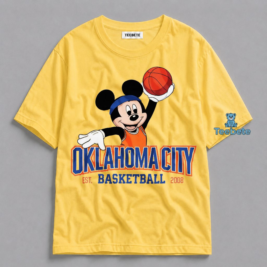 Mickey Mouse Oklahoma City Basketball Est 2008 Shirt