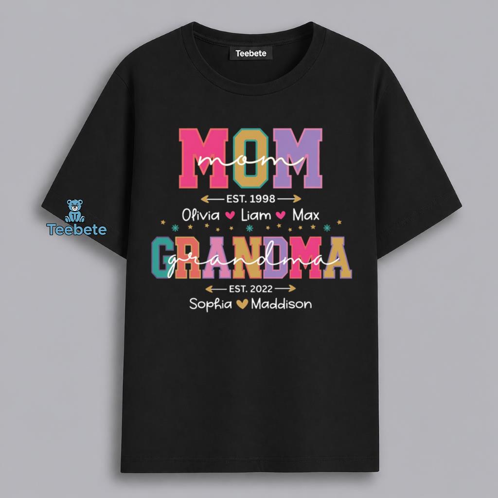 Mom Grandma Established Personalized Kids Names Mothers Day Gift Shirt