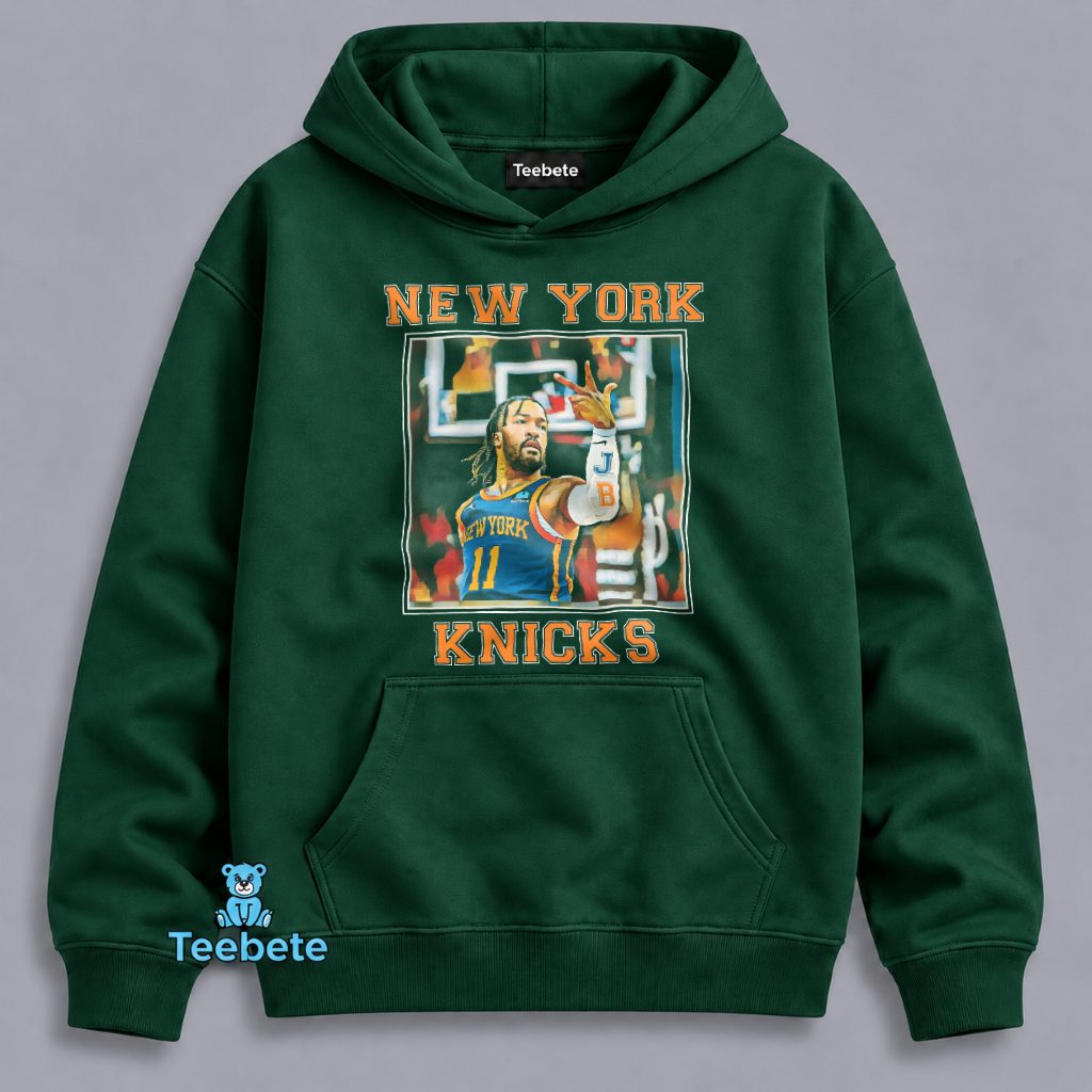 New York Knicks Jalen Brunson Number 11 Shooting Basketball Hoodie New York Knicks Jalen Brunson Number 11 Shooting Basketball Hoodie