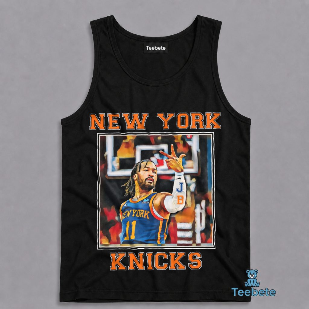 New York Knicks Jalen Brunson Number 11 Shooting Basketball Tanktop New York Knicks Jalen Brunson Number 11 Shooting Basketball Tanktop