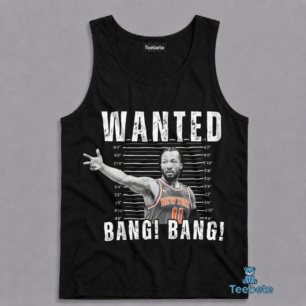 New York Knicks Jalen Brunson Wanted Bang Bang Mugshot Tanktop New York Knicks Jalen Brunson Wanted Bang Bang Mugshot Tanktop
