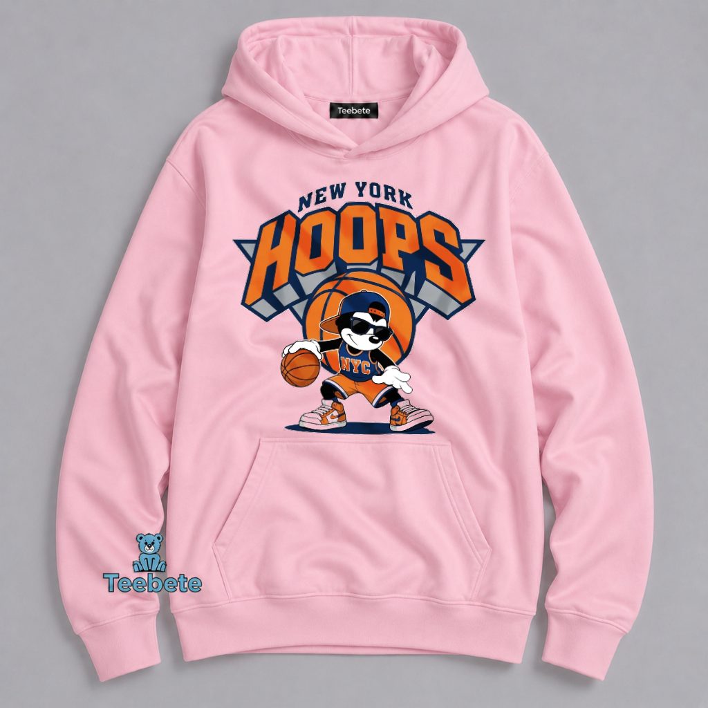 New York Knicks Mickey Mouse Hoops Dribbling Basketball Hoodie New York Knicks Mickey Mouse Hoops Dribbling Basketball Hoodie