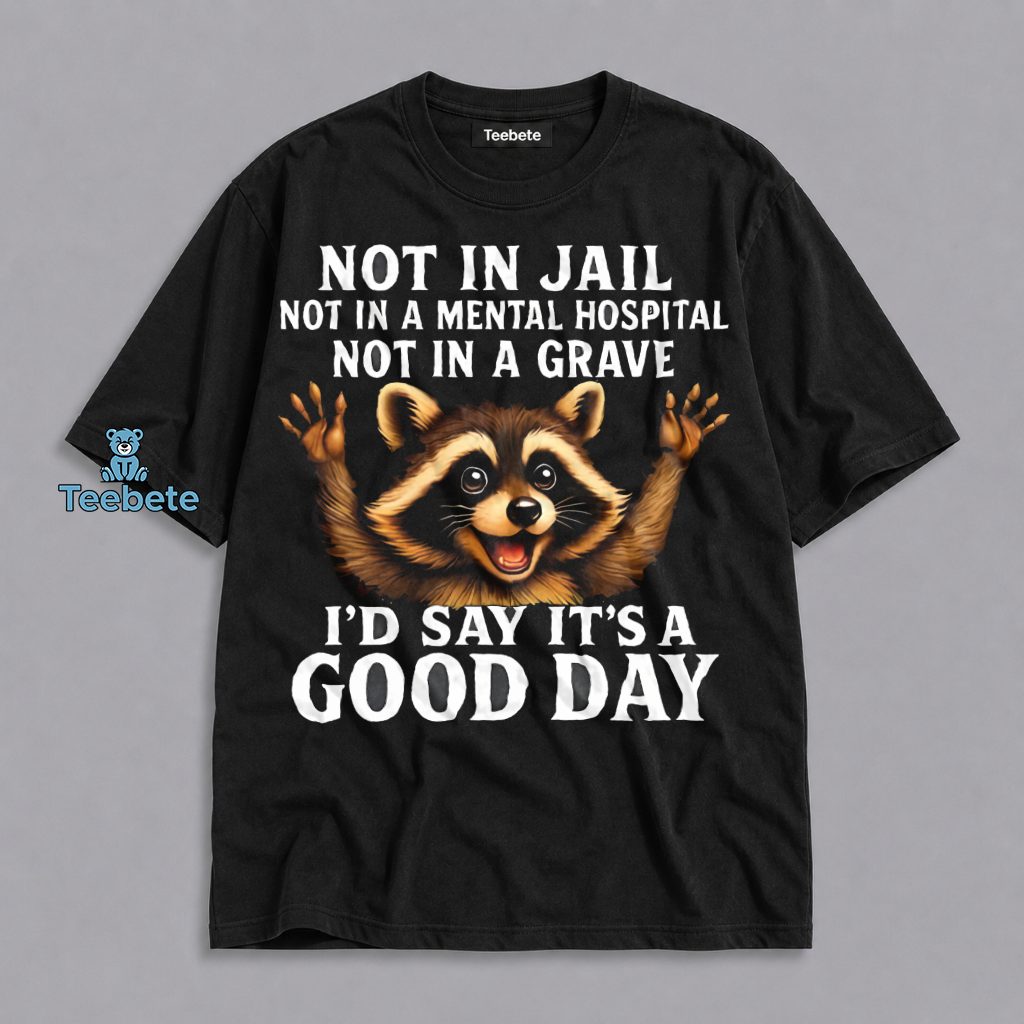 Not In Jail Not In A Facility Not In A Grave Id Say Its A Win Funny Raccoon Shirt