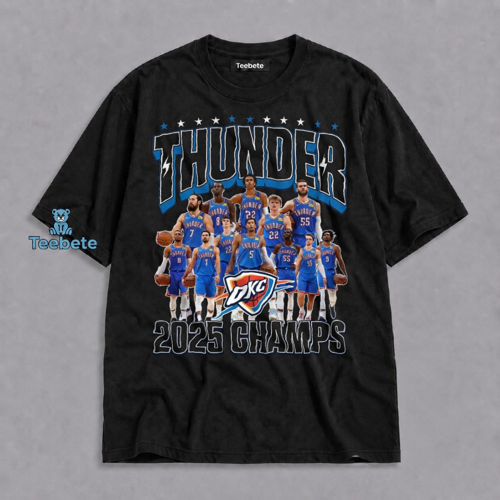 OKC Thunder 2025 Champs Championship Roster Shirt