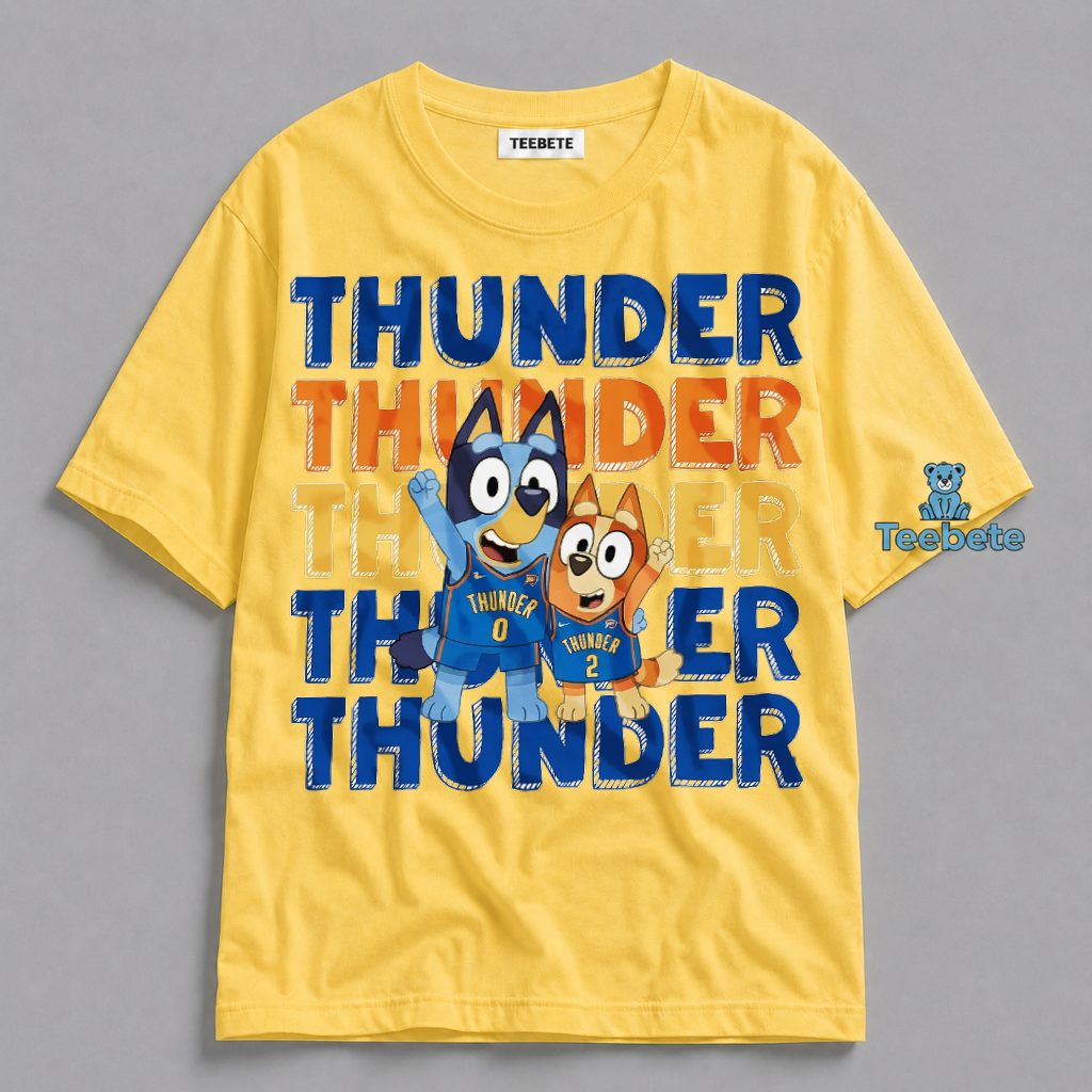 OKC Thunder Bluey And Bingo Basketball Shirt