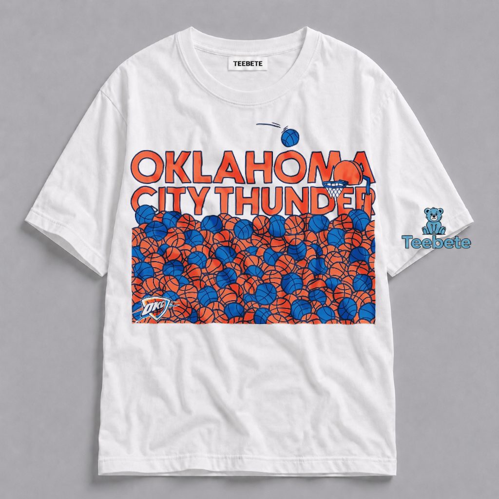 Oklahoma City Thunder Pile Of Basketballs Hoop Graphic Shirt