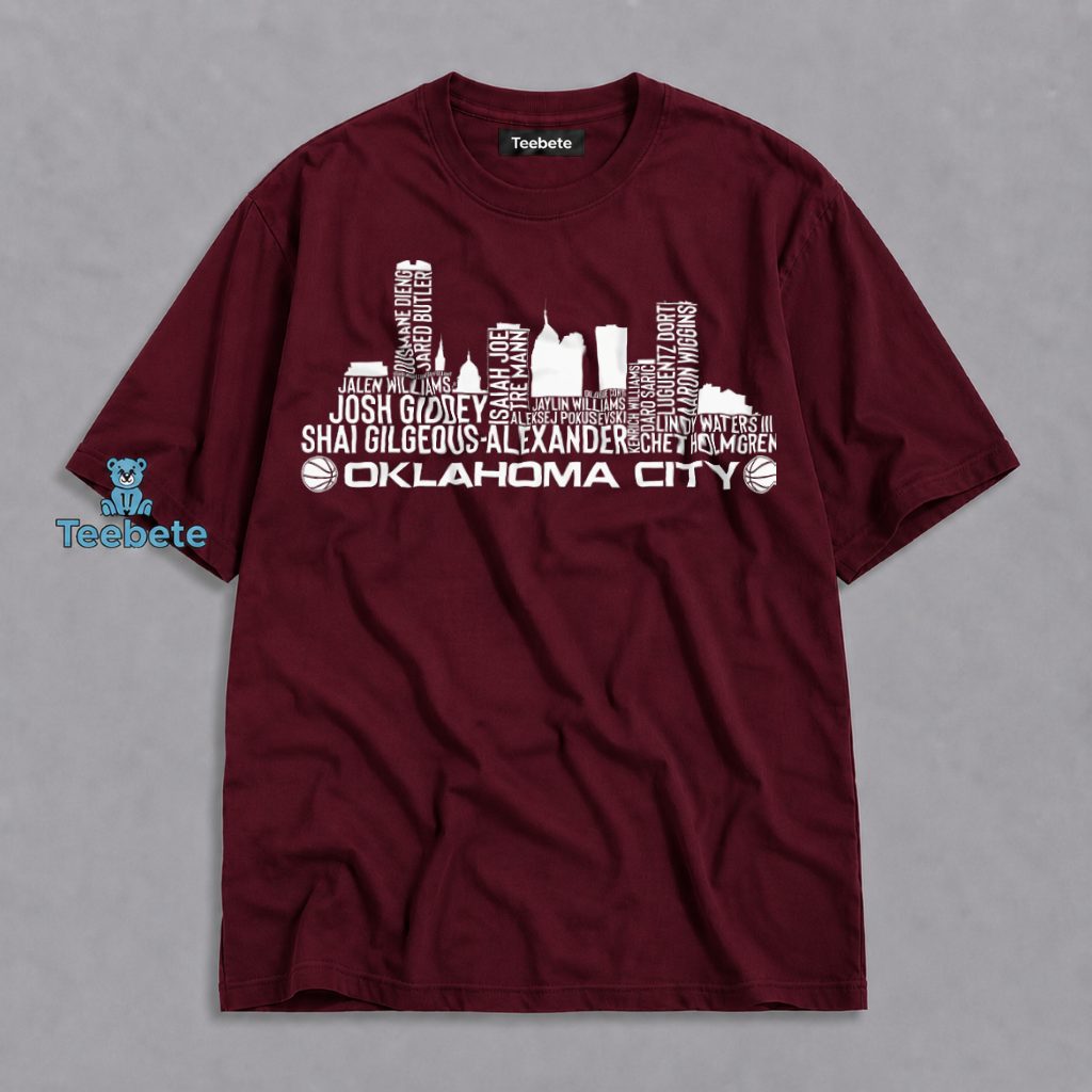 Oklahoma City Thunder Skyline Player Names Shirt
