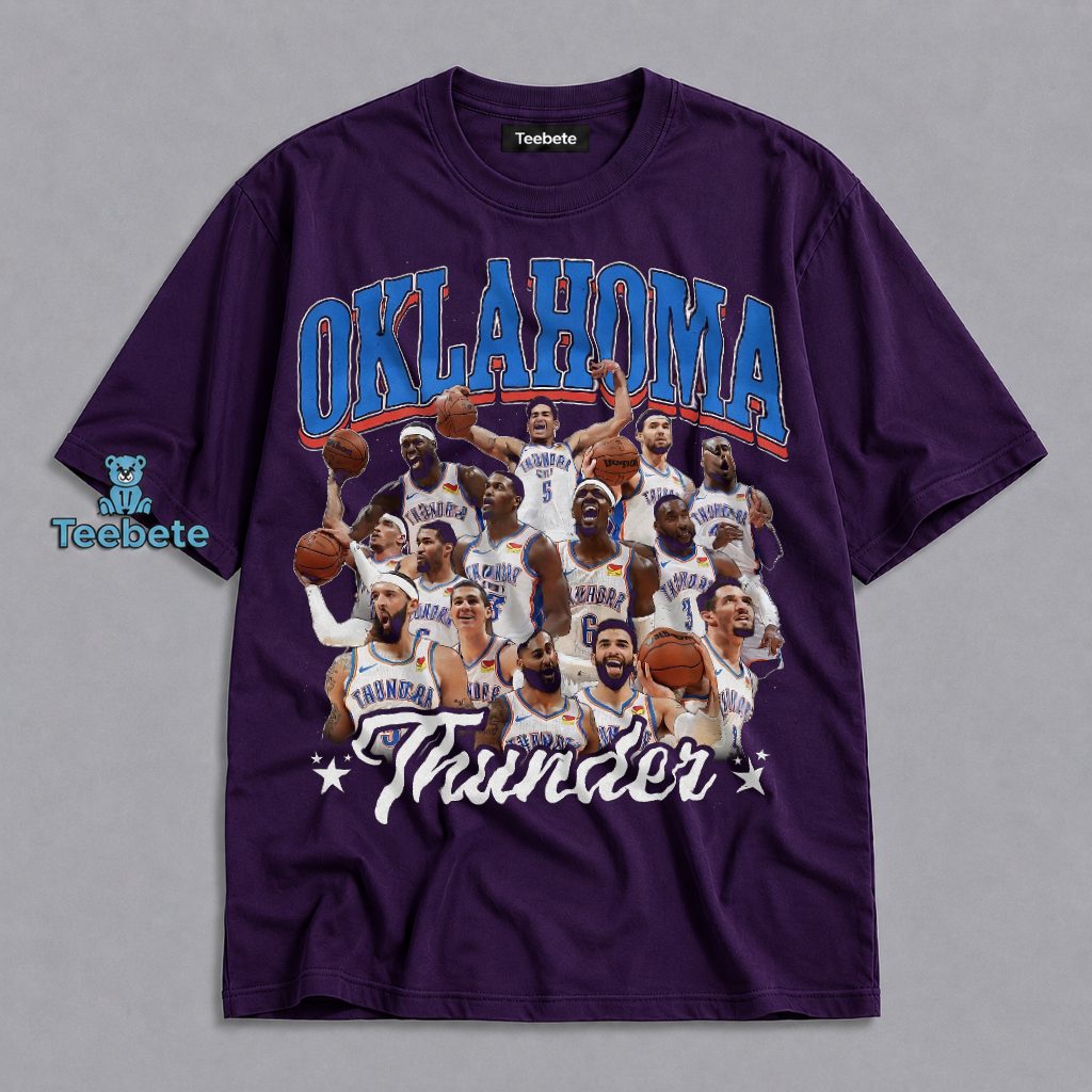 Oklahoma City Thunder Vintage Bootleg Roster Photo Collage Shirt