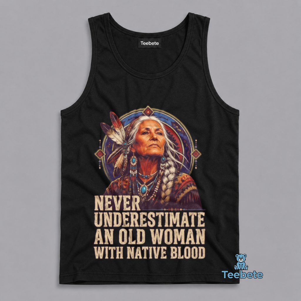 Old Woman With Native American Blood Pride Tanktop Old Woman With Native American Blood Pride Tanktop